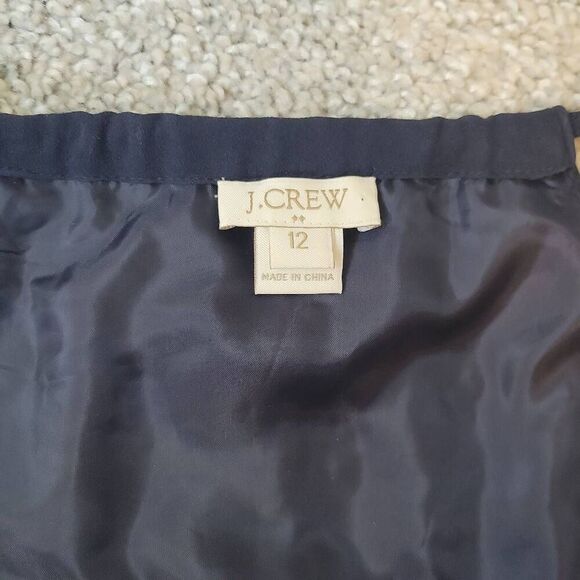 J CREW FACTORY MAXI DRESS PRINTED SKIRT NAVY BLUE SIZE 12 - Picture 7 of 7